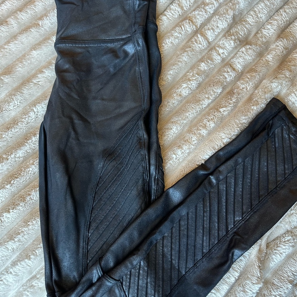 Spanx Black MOTO Faux Leather Leggings
